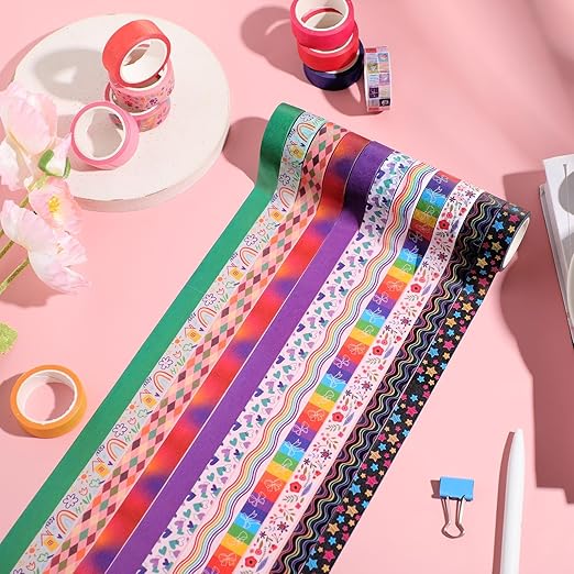 TaoBary 33 Rolls Holiday Plaid Washi Tape, 15 mm Seasonal Washi Tape Set - Image 4