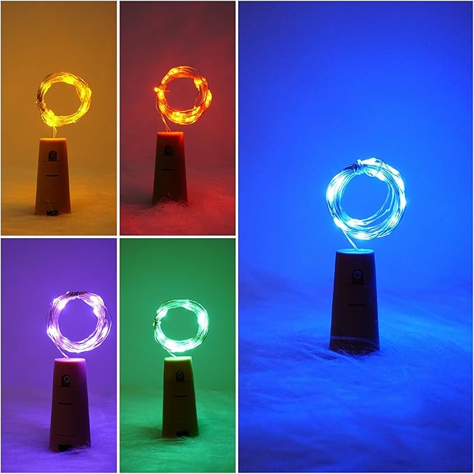 SmilingTown Wine Bottle Cork Lights 15Pack 10 LED 40 Inches Battery Operated - Image 5