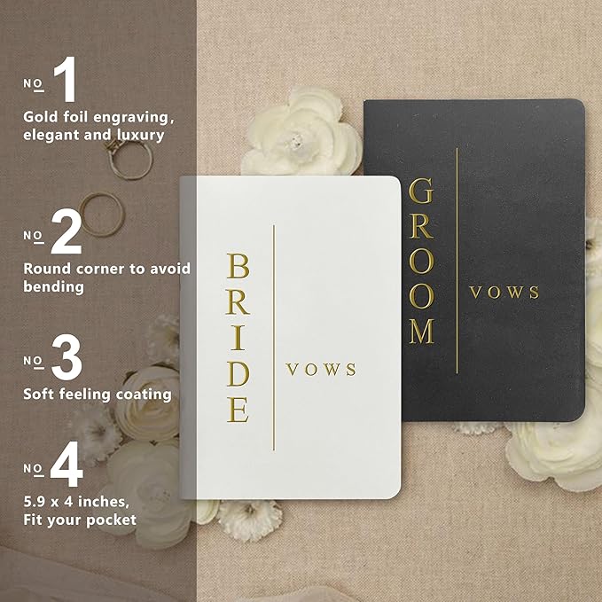Vow Books His and Hers Wedding Vow Books Bride and Groom - Image 2