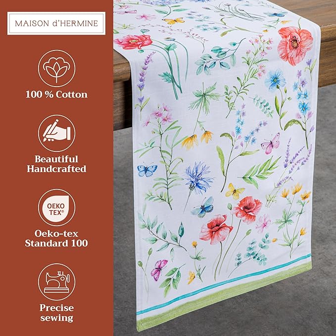 Maison d' Hermine Table Runner 100% Cotton Double Layer Table Runners 108 - Image 2