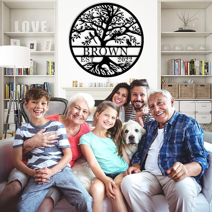Personalized Tree of Life Metal Sign, Custom Name Sign, Tree of Life Wall Decor - Image 5