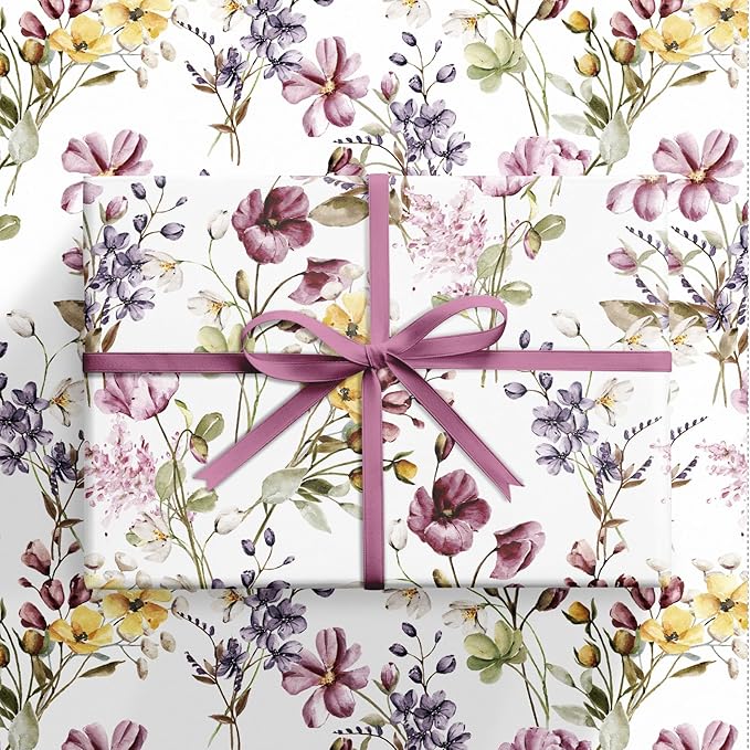 RUSPEPA Floral Wrapping Paper Roll Women Girls, Mini Roll, Watercolor Wild - Image 3