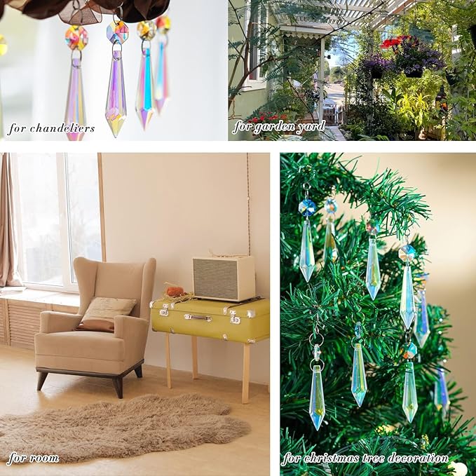20PCS Chandelier Icicle Crystal Prisms Suncatcher, 55mm Chandelier Crystals - Image 6