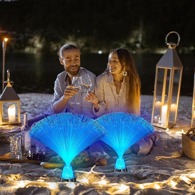 Patelai 10 Pcs LED Fiber Optic Lamp Color Changing Fiber Optic Night Light - Image 6