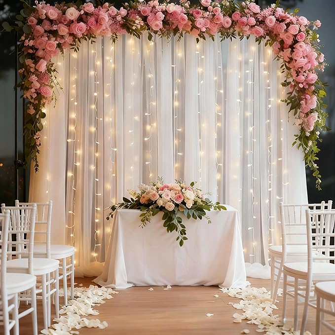 10×10ft White Tulle Backdrop Curtain - Image 2