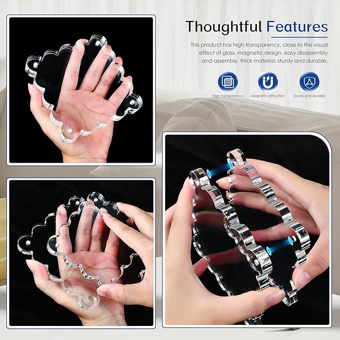 Acrylic Magnetic Picture Frames 4x4-2Pack Clear Freestanding Photo - Image 7