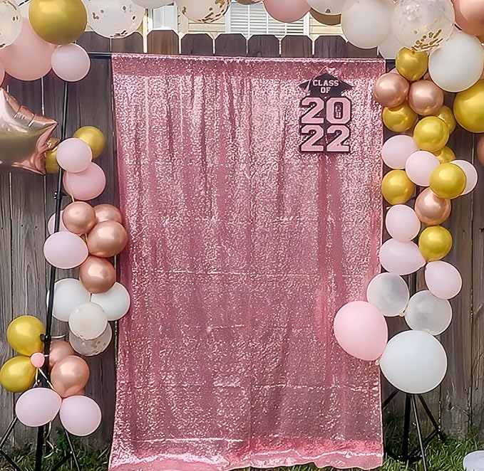 ShiDianYi 4FTX6FT-Fuchsia Pink-Sequin Photo Backdrop, Wedding Photo Booth - Image 3