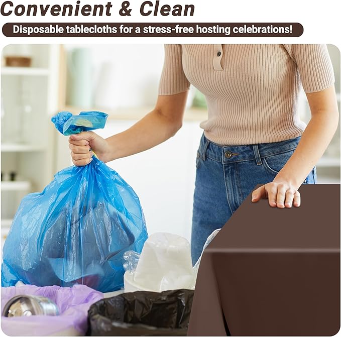 QZYL 4 PCS Plastic Table Cover, 54x108 Inches Waterproof Table Cover, - Image 5