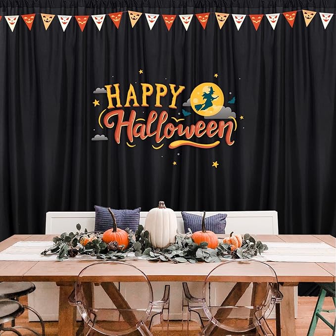 Black Backdrop Curtain for Party, Background Drapes Panels - Image 8