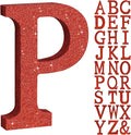 TONIFUL 8 Inch Red Glitter Letter P Table Centerpiece A-Z Red Birthday Party by TONIFUL