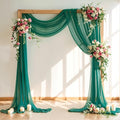 Wedding Arch Draping Fabric, 1 Panel 18FT Emerald Green Sheer Chiffon Curtain by Partisky