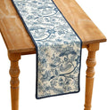 ISAENNE Designer Chinoiserie Elegant Linen Extra Long Table Runner 118 Inches by Isaennehomedecoration
