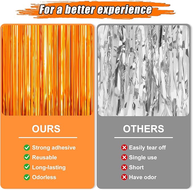 Crosize 2 Pack Foil Fringe Curtains Party Decorations, Door Streamers, Glitter - Image 3