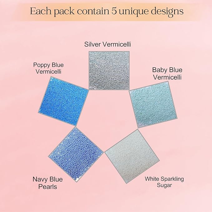 Confect Blue Sprinkles Mix – 5 Shades of Blue - Image 2