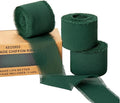 3 Rolls Dark Green Handmade Chiffon Ribbon, 1.5" x 21Yd Frayed Fringe Silk by KEOSREE