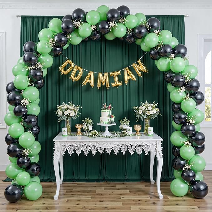 10 ft x 8 ft Wrinkle Free Hunter Green Backdrop Curtain - Image 4