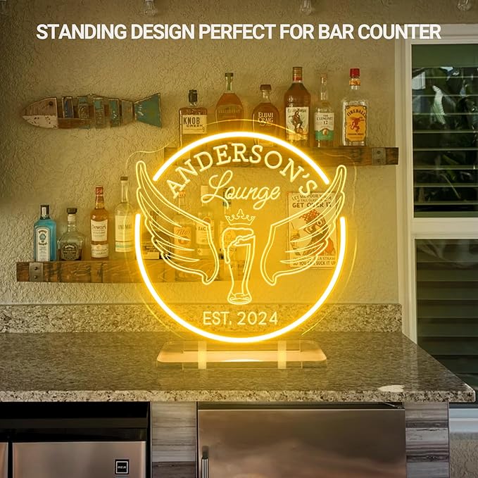 Custom Lounge Neon Sign for Home Bar Wall Decor, Personalized LED Neon Bar Name - Image 6