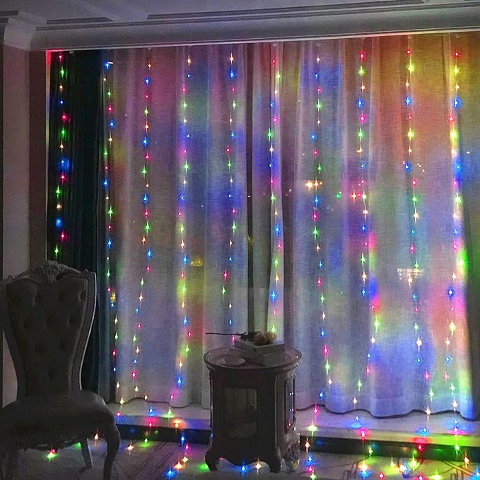 HOME LIGHTING Window Curtain String Lights, 300 LED 8 Lighting Modes Fairy - Image 5
