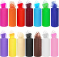 14 Colors Tulle Rolls 6” by 25 Yards Rainbow Tulle Netting Fabric Spool by ICOSHOW
