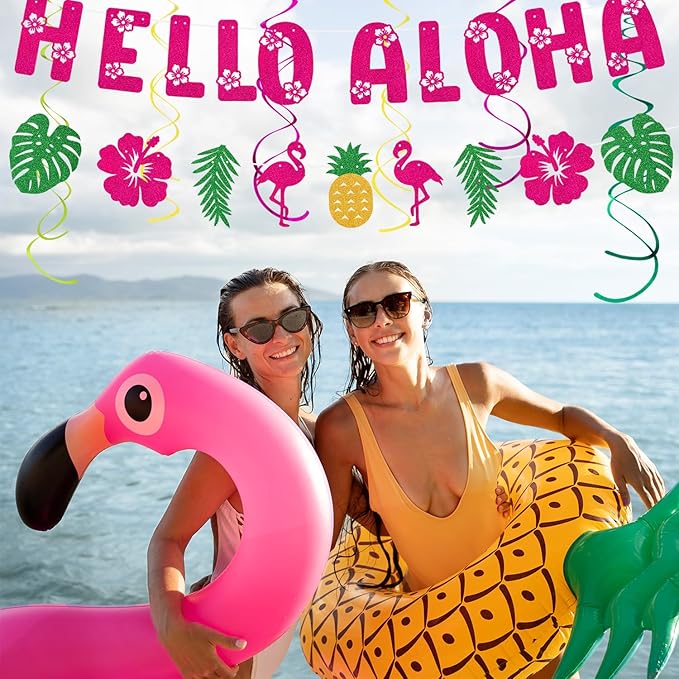 Hawaiian Aloha-Luau Flamingo Party-Decorations Supplies - Image 6
