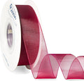 Ribbli Wine Organza Ribbon, 1 Inches x Continuous 50 Yard, Wine Red Sheer Ribbon by Ribbli