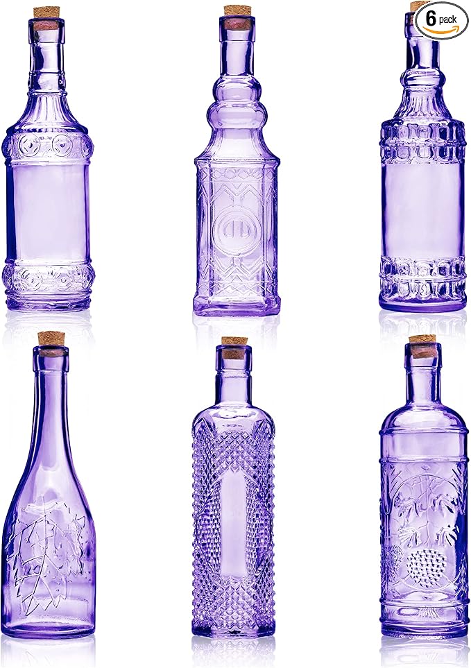 Assorted Purple Glass Bottles by BULK+PARADISE