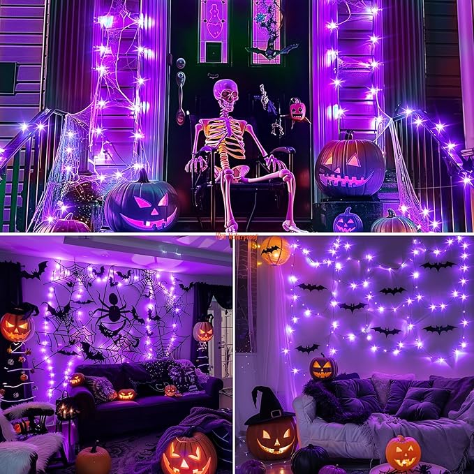 Minetom 6 Pack Purple Fairy Lights Battery Operated - 7ft 20 LED Waterproof - Image 8