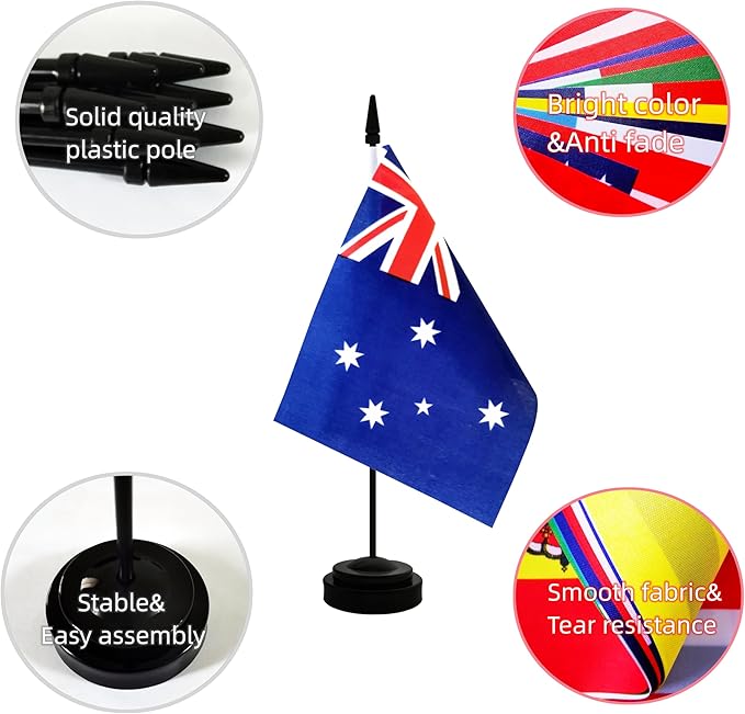 2 Pack Australia Desk Flag, Australian Table Office Flag - Image 3