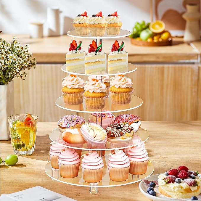Cupcake Stand for 50 Cupcakes, 5 Tier Cupcake Holder, Acrylic Cupcake Stand - Image 7