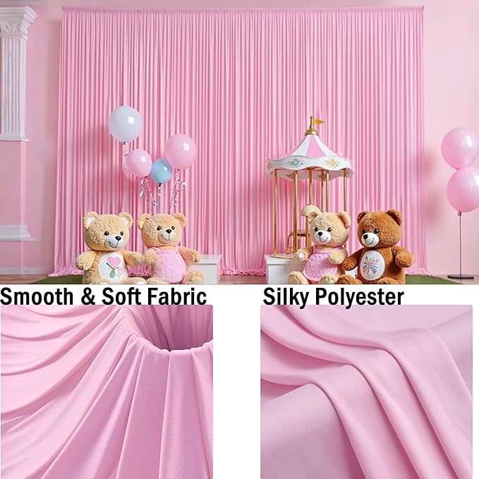 30ftx10ft Pink Backdrop Curtains - Image 3