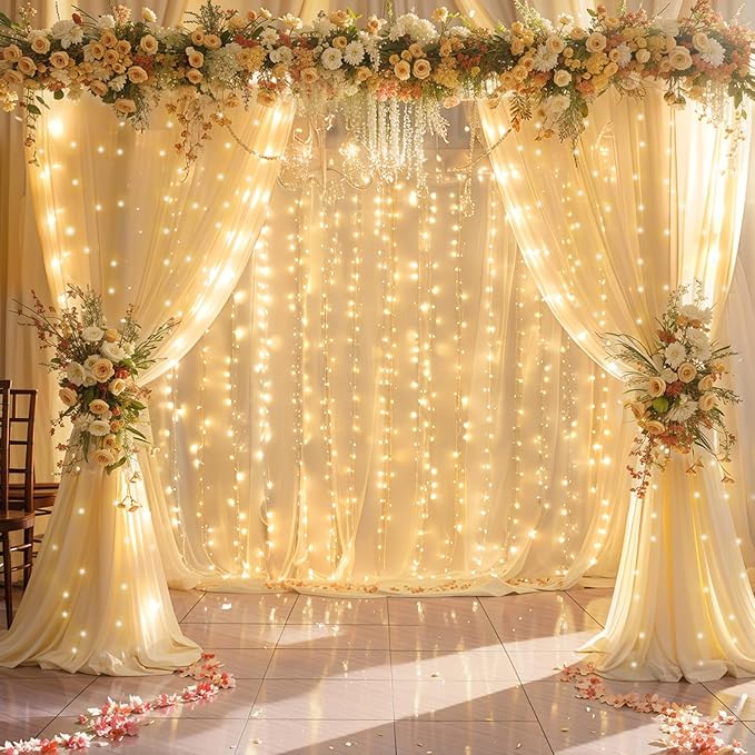 10x10ft Champagne Backdrop Curtain - Image 4