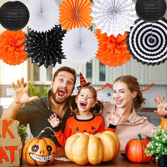 Black White Orange Halloween Party-Decorations - Image 6