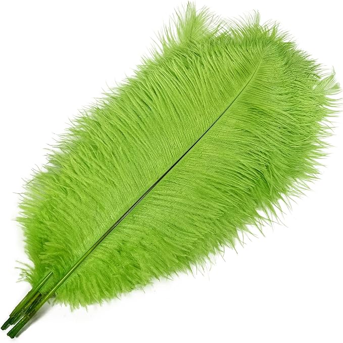 Happy Feather 16-18 inch Green Ostrich Feathers Craft - Image 2