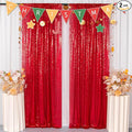 ShinyBeauty Red Sequin Backdrop | 2 Panels 4FTx8FT | Sparkly Wedding & by ShinyBeauty