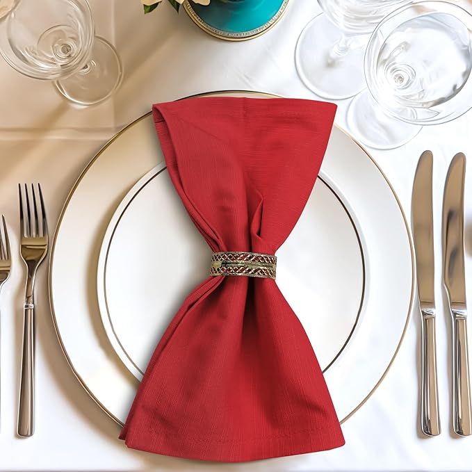 Urban Villa Cloth Napkins 100% Cotton Slub Absorbent Dinner Napkins Oversized - Image 3