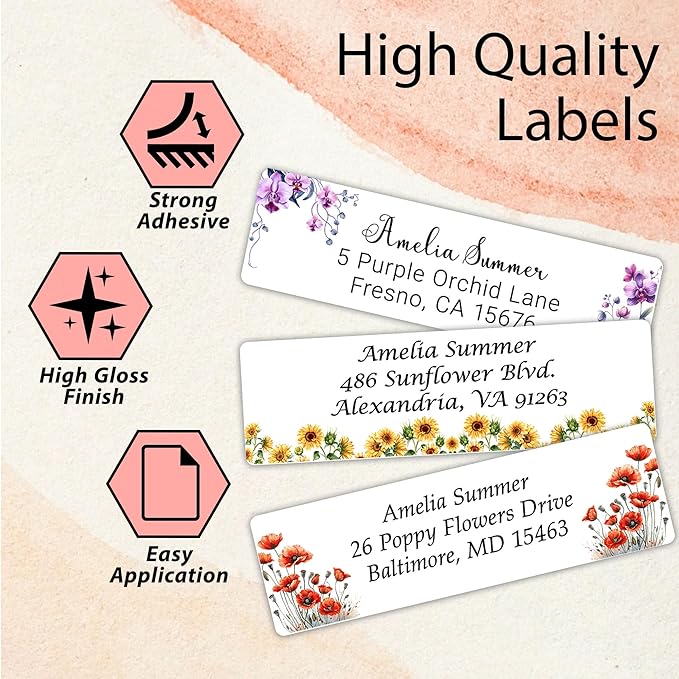 Personalized Return Address Labels Floral - Image 2