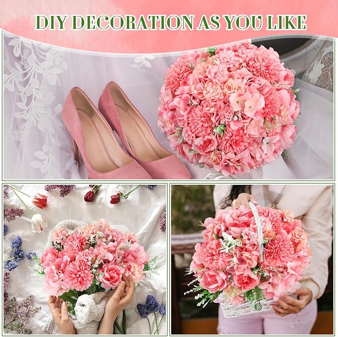 Tigeen Artificial Flowers Artificial Peonies Silk Flowers Faux Peony Fake Peony - Image 6