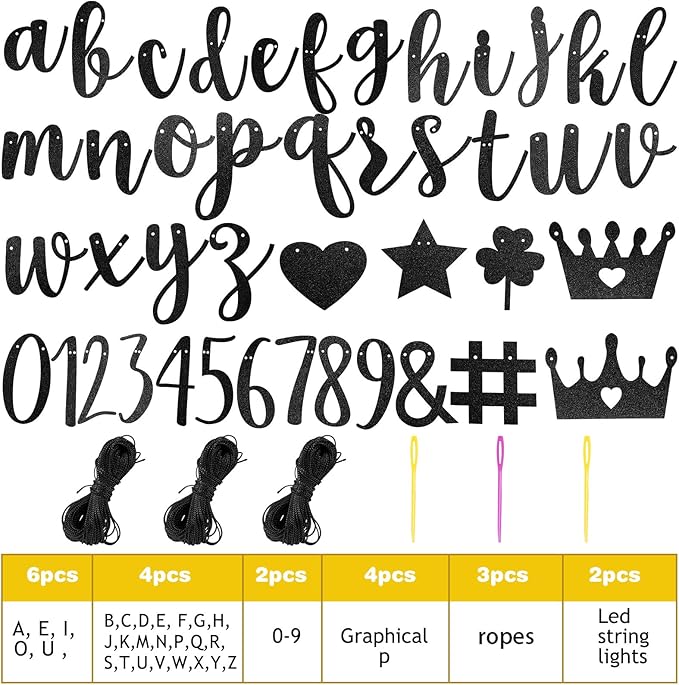 TaoBary 167 Pcs DIY Banner Kit Happy Birthday Glitter Banner Customizable - Image 2