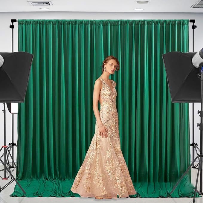10 x 10 Feet Green Backdrop Curtain - Image 5
