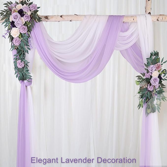 Snowkingdom Lavender Lilac Purple Table Runner, 10FT Light Purple Gauze Sheer - Image 4
