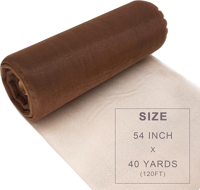 Brown Tulle Fabric Roll Spool Bolt Large Tulle Wedding Party Decoration - Image 3