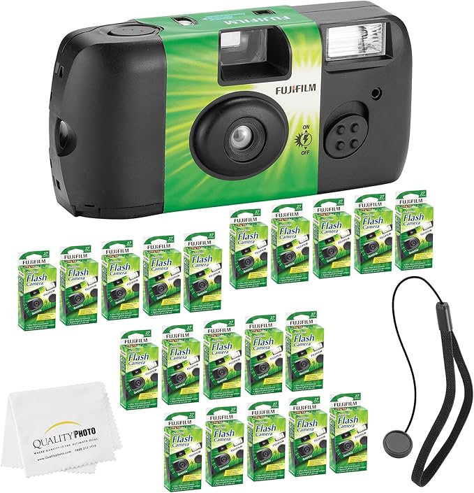 Fujifilm QuickSnap Flash 400 Disposable 35mm Camera + Hand Strap + Quality by FUJIFILM