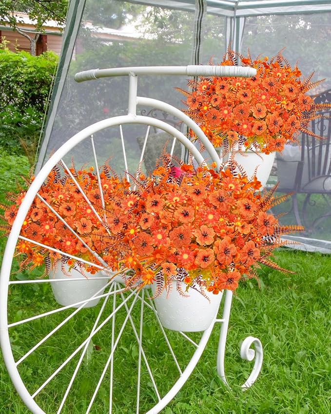 40 Pcs Fake Fall Flowers Artificial Fall Plants Outdoor Faux Fall Flower - Image 3
