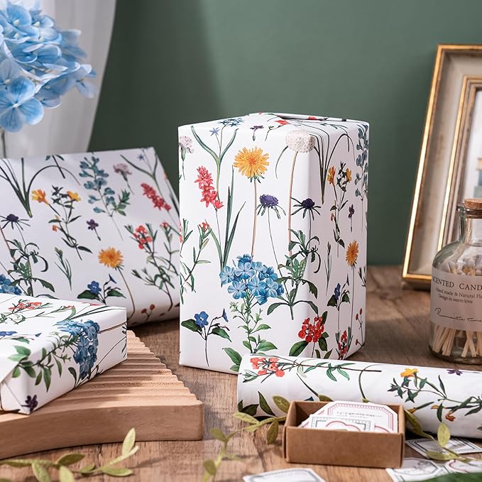 WRAPAHOLIC Kraft Wildflower Wrapping Paper - Image 5