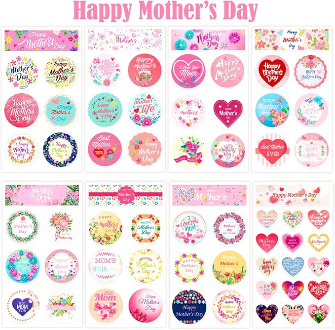 Mothers Day Stickers, Happy Mother's Day Labels Stickers by SWARKOL