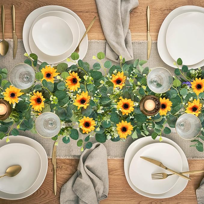 Uieke 2 Pack Artificial Sunflower Garland, 6ft/Strand Silk Sunflowers Hanging - Image 6