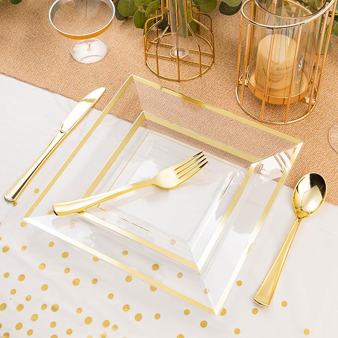 Goodluck 352-Piece Clear Plastic Dinnerware Set - Image 2