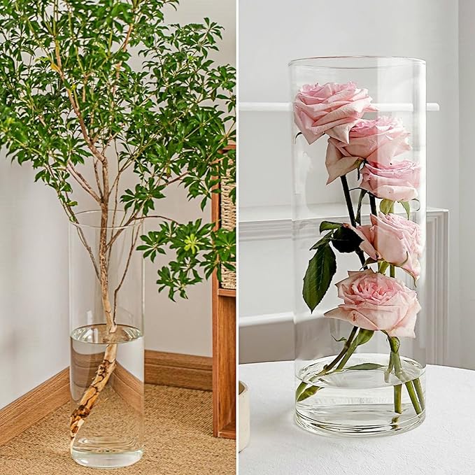 3 Large Acrylic Cylinder Clear Vase - Image 6