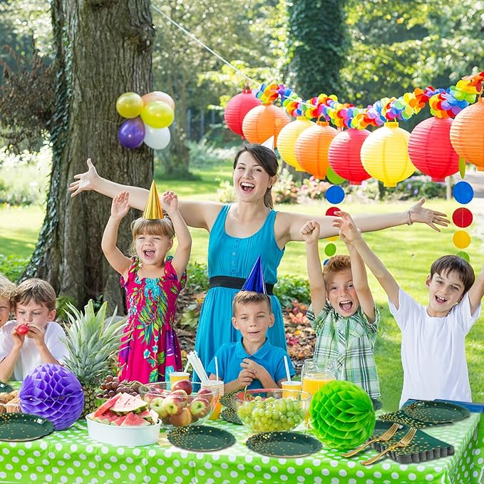 105PCS Green Plates and Napkins Party Supplies, 7” Dessert Paper Plates - Image 7