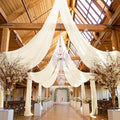 6 Panels Ivory Wedding Drapes, 5ftx20ft Cheesecloth Sheer Fabric Curtain Arch by REWOMC